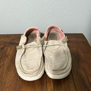 Men’s Casual Slip-On Shoes - Beige and Pink